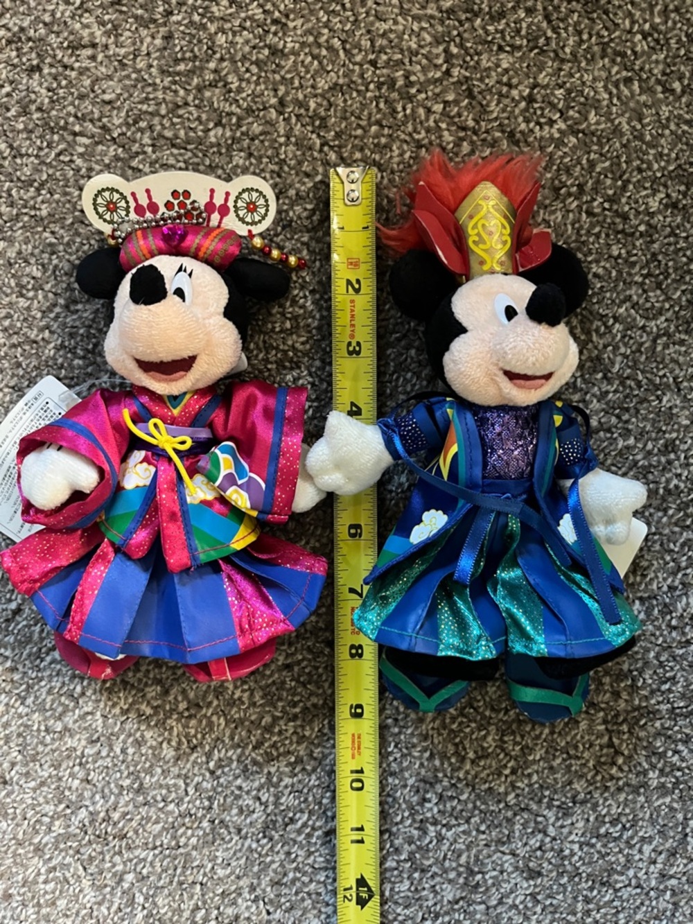 Tokyo Disney 2008 Mickey Minnie Bon Fire Dance Plush Set Keychains - Picture 10 of 10